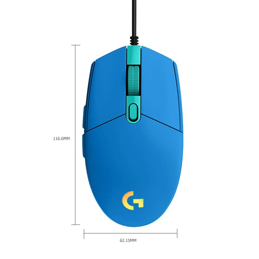 Мышь проводная Logitech G102 LIGHTSYNC синий, 8000 dpi, USB, кнопки - 6