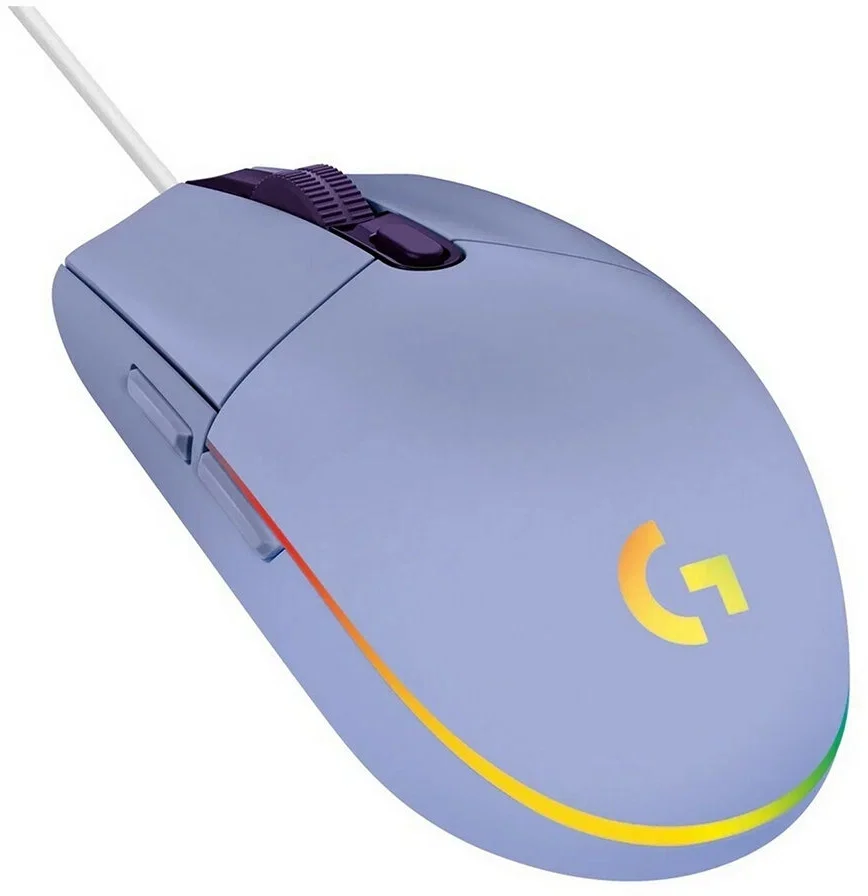 Мышь проводная Logitech G102 LIGHTSYNC фиолетовый, 8000 dpi, USB, кнопки - 6