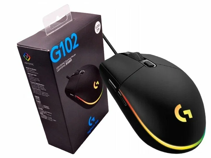 Мышь проводная Logitech G102 LIGHTSYNC черный, 8000 dpi, USB, кнопки - 6