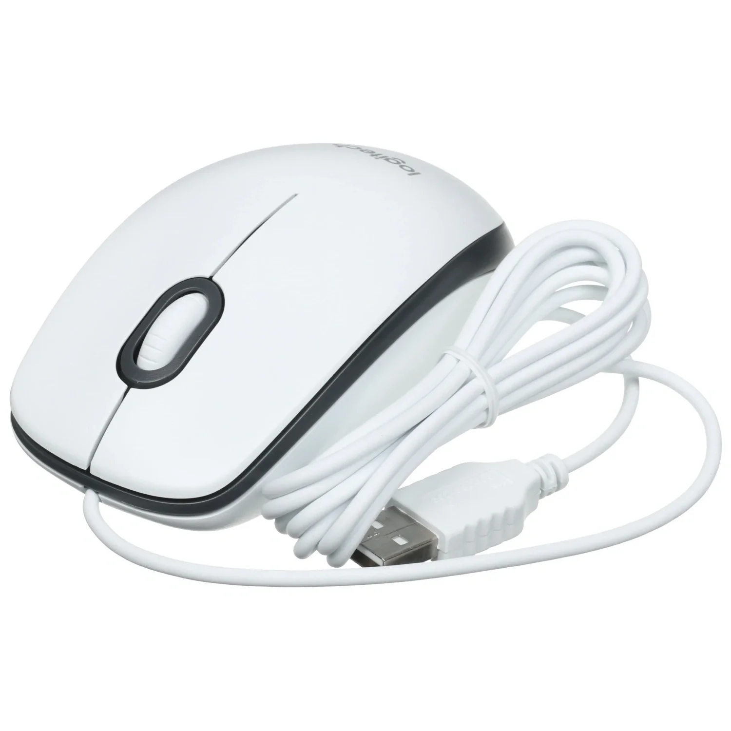 Мышь проводная Logitech M100R белый, 1000 dpi, USB, кнопки - 3