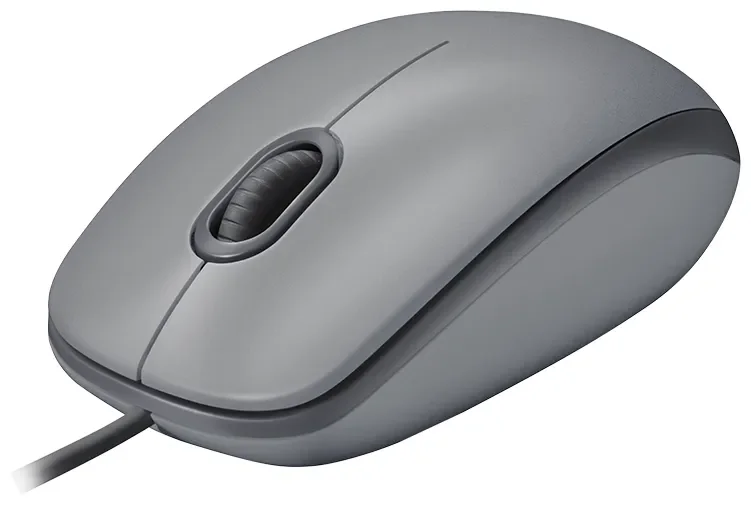 Мышь проводная Logitech M110 серый, 1000 dpi, USB, кнопки - 3