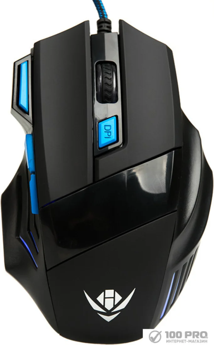 Мышь проводная Nakatomi MOG-21U черный, 2400 dpi, USB, кнопки - 7
