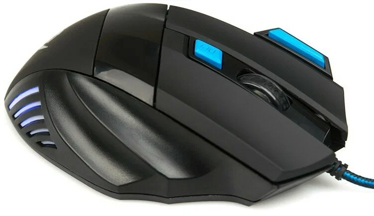 Мышь проводная Nakatomi MOG-21U черный, 2400 dpi, USB, кнопки - 7