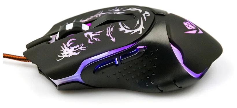 Мышь проводная Nakatomi MOG-25U черный, 2400 dpi, USB, кнопки - 6