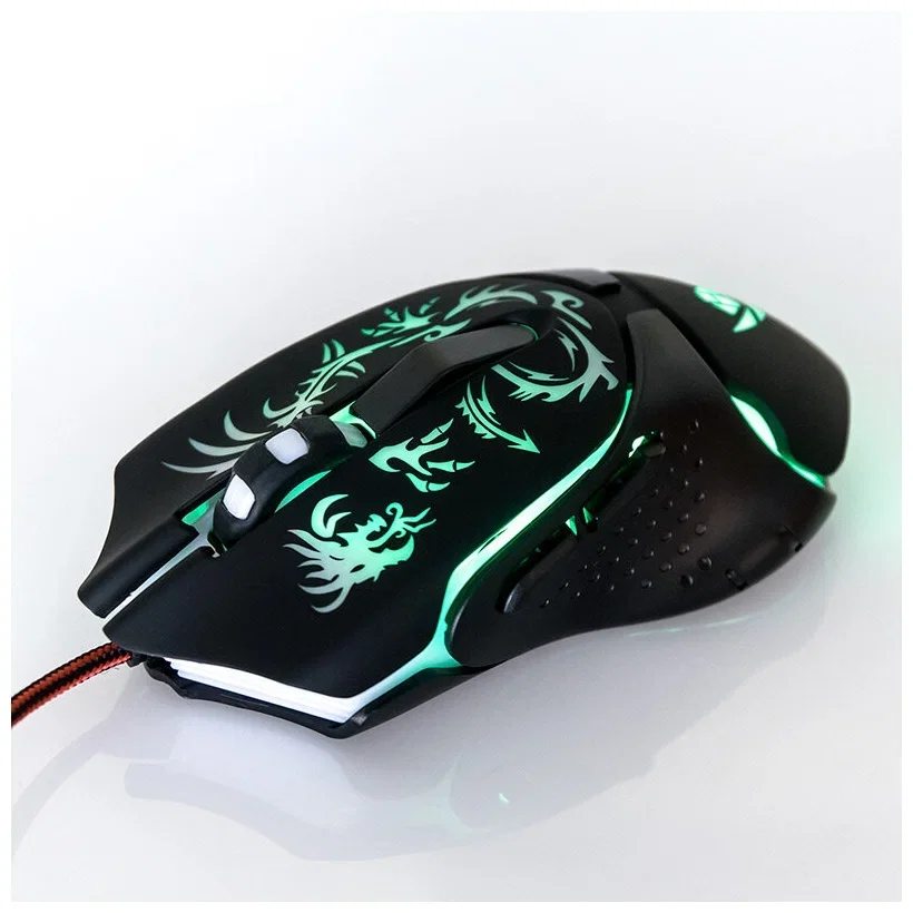Мышь проводная Nakatomi MOG-25U черный, 2400 dpi, USB, кнопки - 6