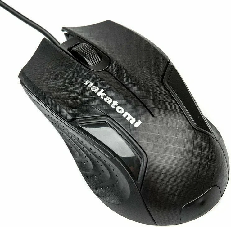 Мышь проводная Nakatomi MON-06U черный, 800 dpi, USB, кнопки - 3