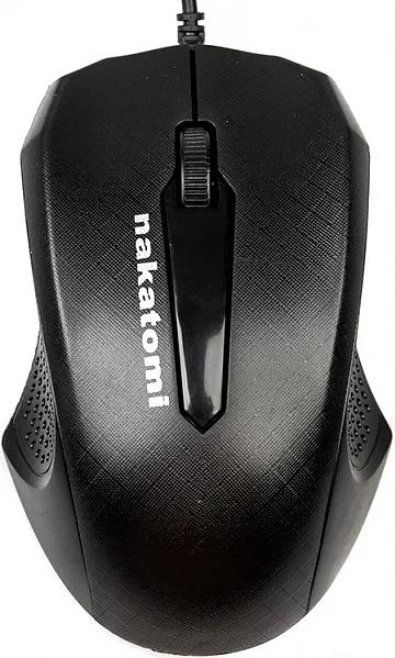 Мышь проводная Nakatomi MON-07U черный, 800 dpi, USB, кнопки - 3