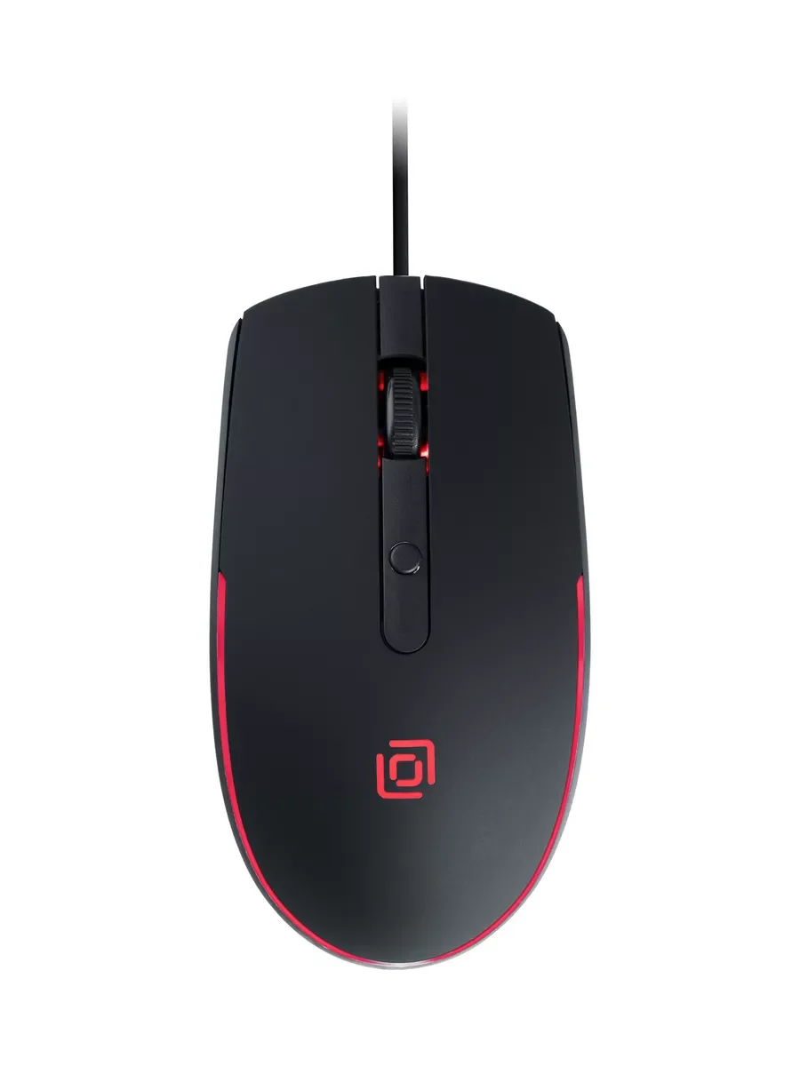 Мышь проводная Oklick 100M черный, 1600 dpi, USB, кнопки - 4