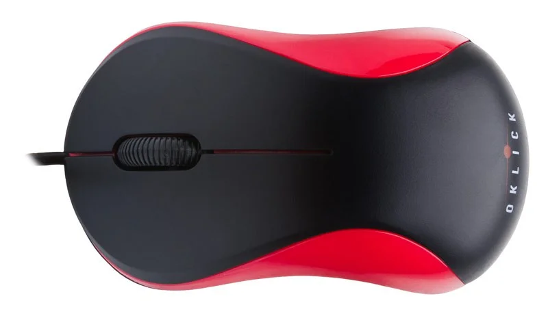 Мышь проводная Oklick 115S черный/красный, 1200 dpi, USB, кнопки - 3