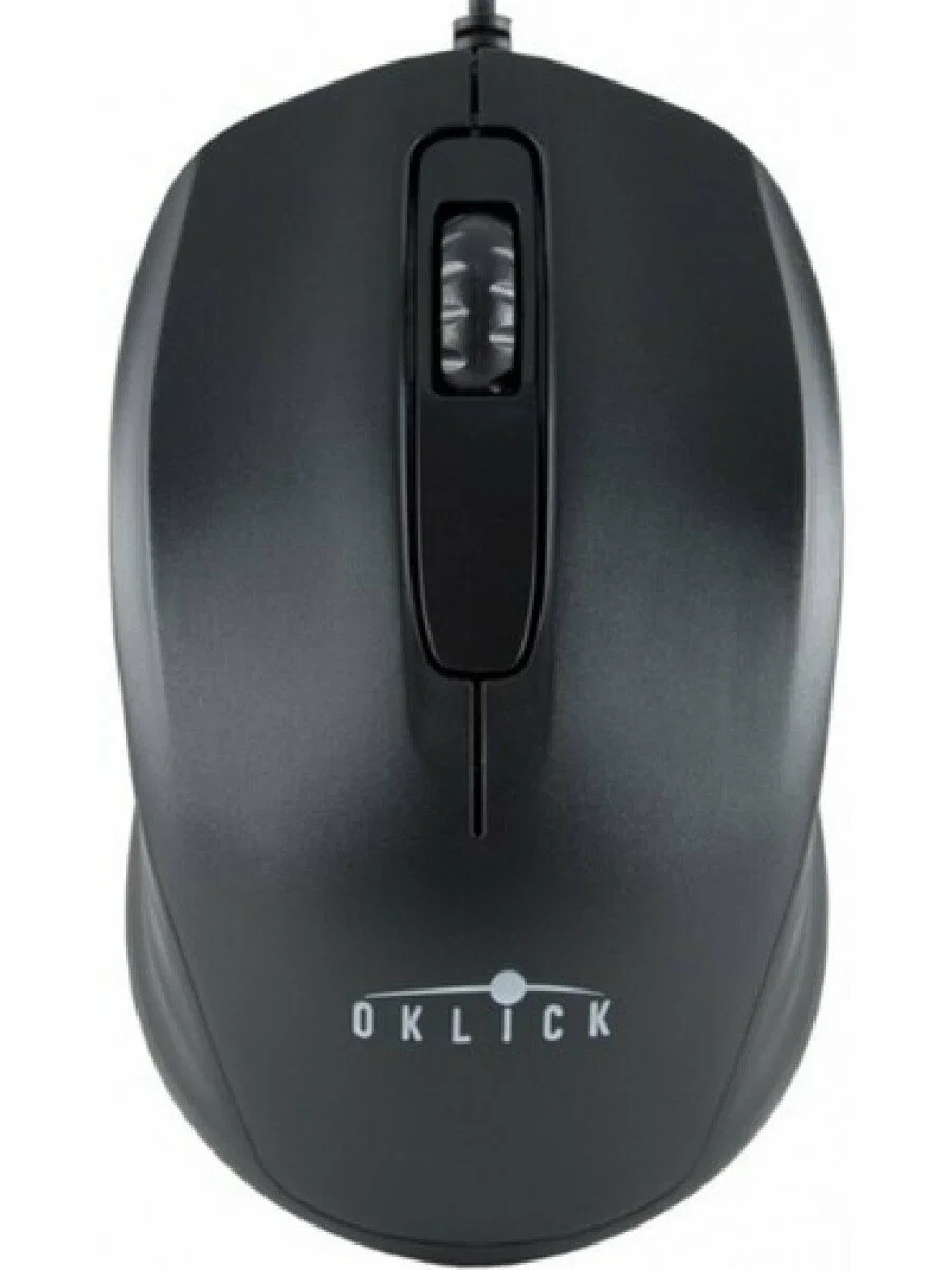 Мышь проводная Oklick 195M черный, 800 dpi, USB, кнопки - 3