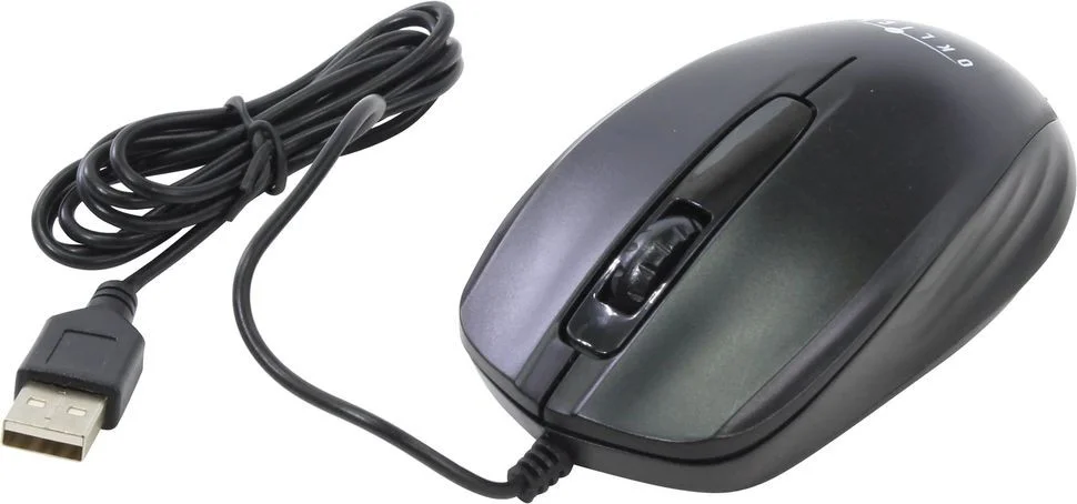 Мышь проводная Oklick 195M черный, 800 dpi, USB, кнопки - 3