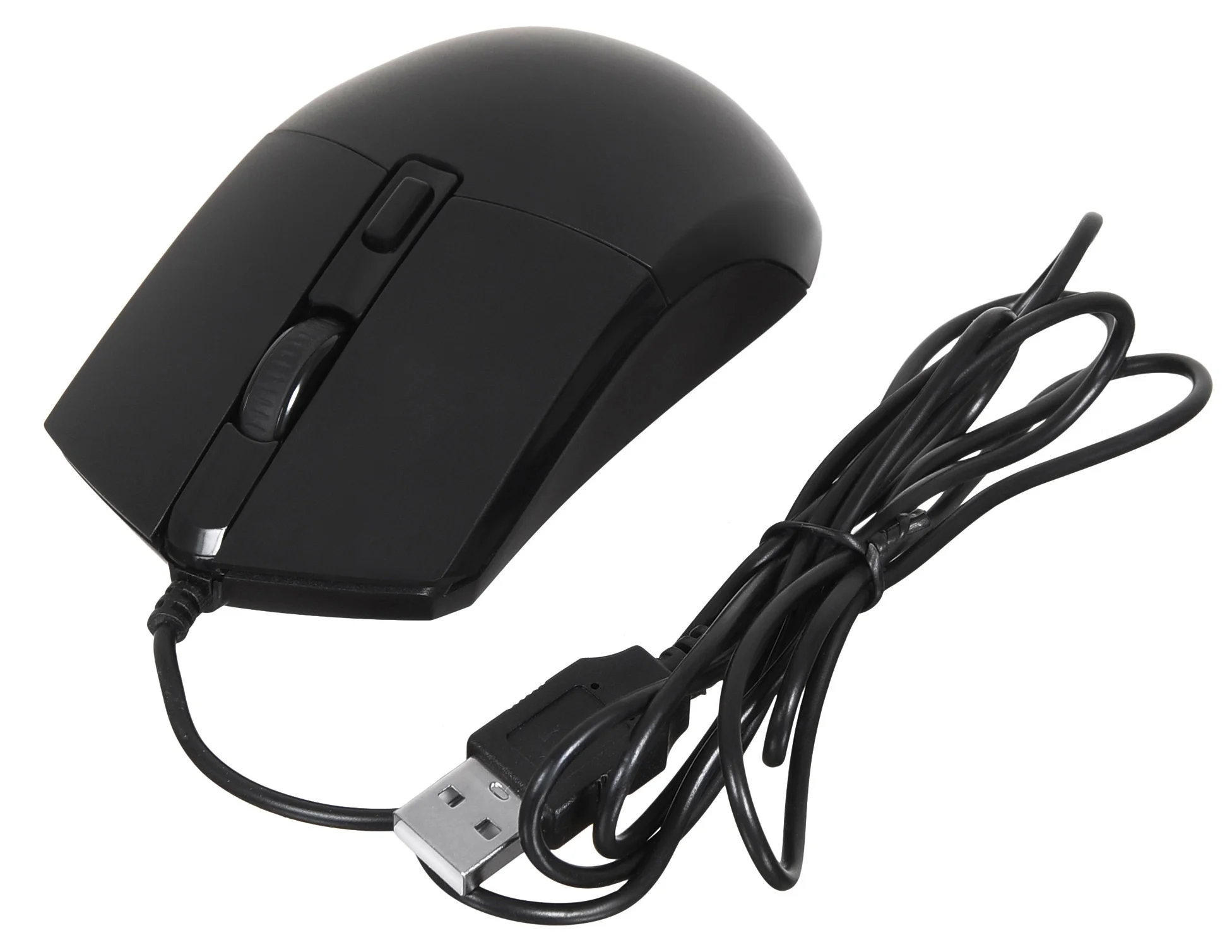 Мышь проводная Oklick 207M черный, 2400 dpi, USB, кнопки - 4