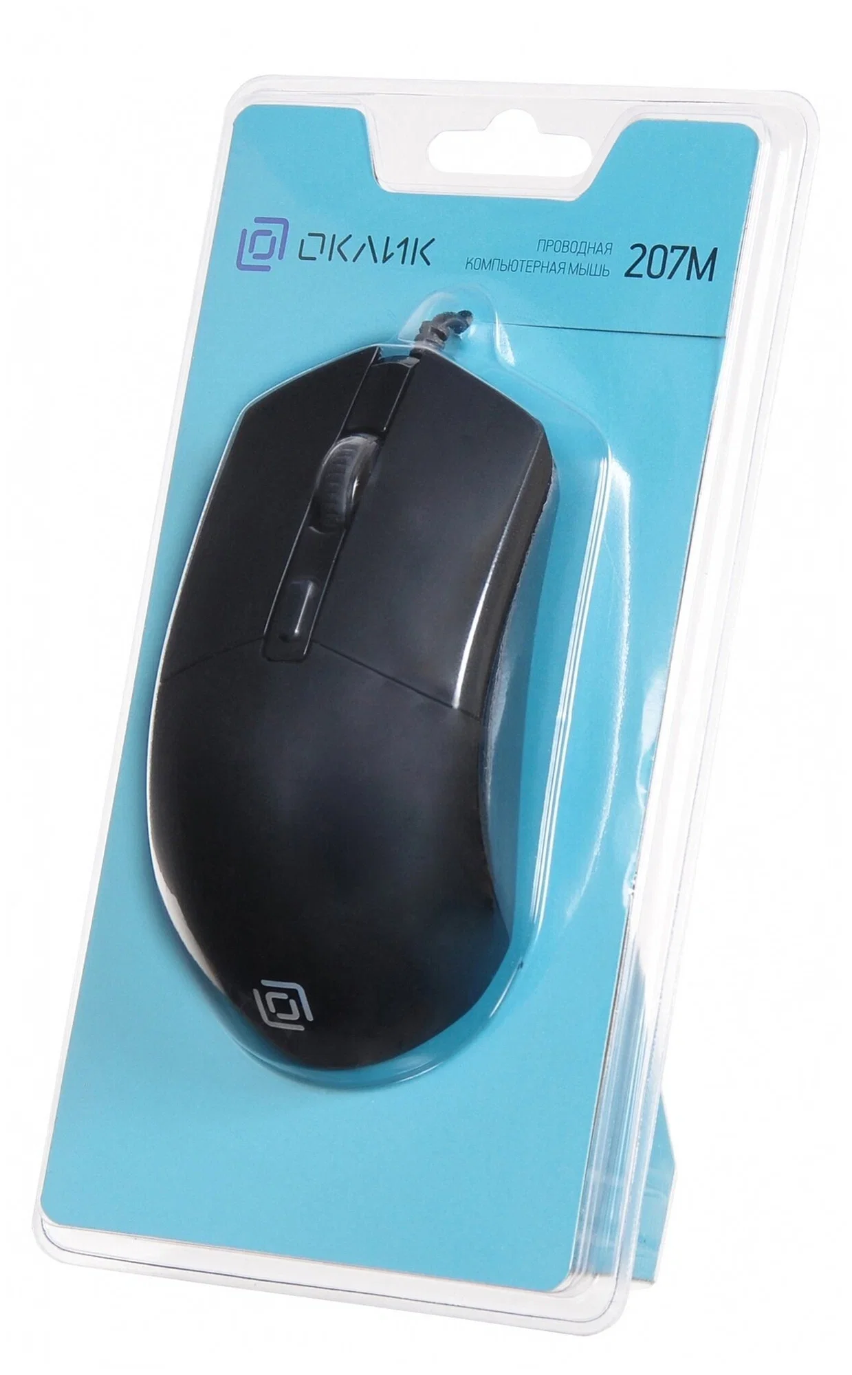 Мышь проводная Oklick 207M черный, 2400 dpi, USB, кнопки - 4