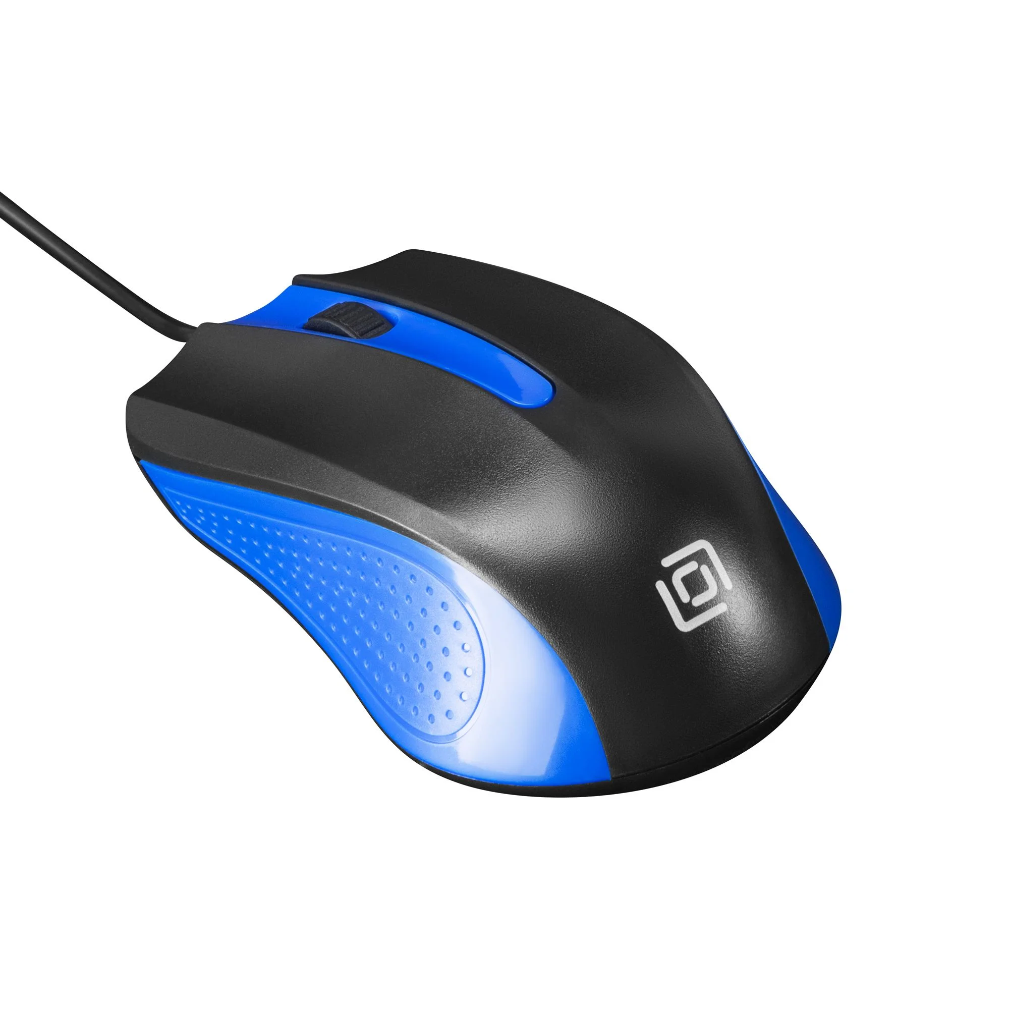 Мышь проводная Oklick 225M черный/синий, 1200 dpi, USB, кнопки - 3