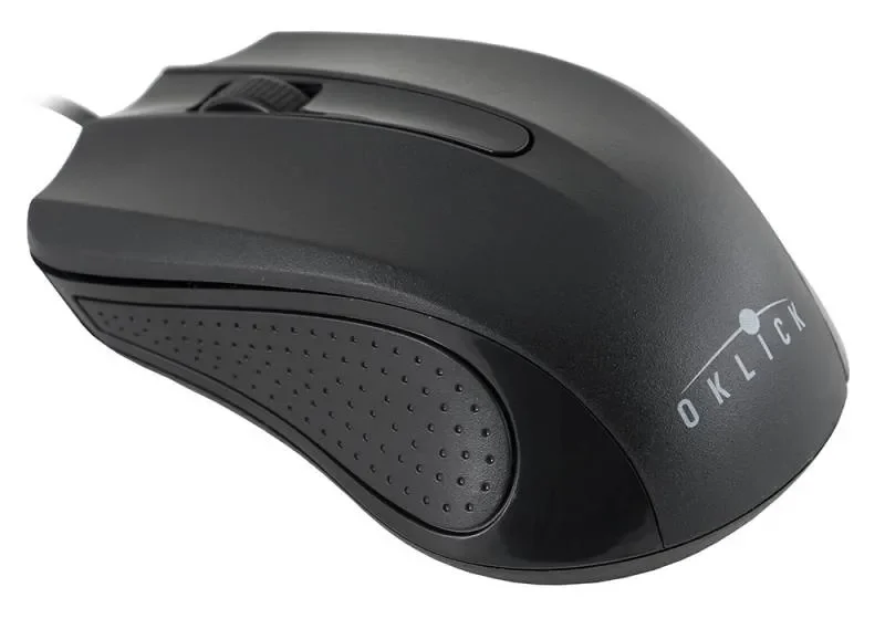 Мышь проводная Oklick 225M черный/синий, 1200 dpi, USB, кнопки - 3