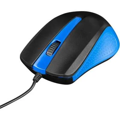 Мышь проводная Oklick 225M черный/синий, 1200 dpi, USB, кнопки - 3