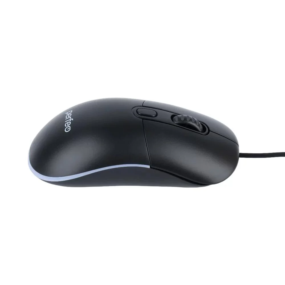 Мышь проводная PERFEO (PF_B3408) MEDIA, 4 кн, USB, GAME DESIGN, 4 цв. LED подсветка, 800-2400 DPI