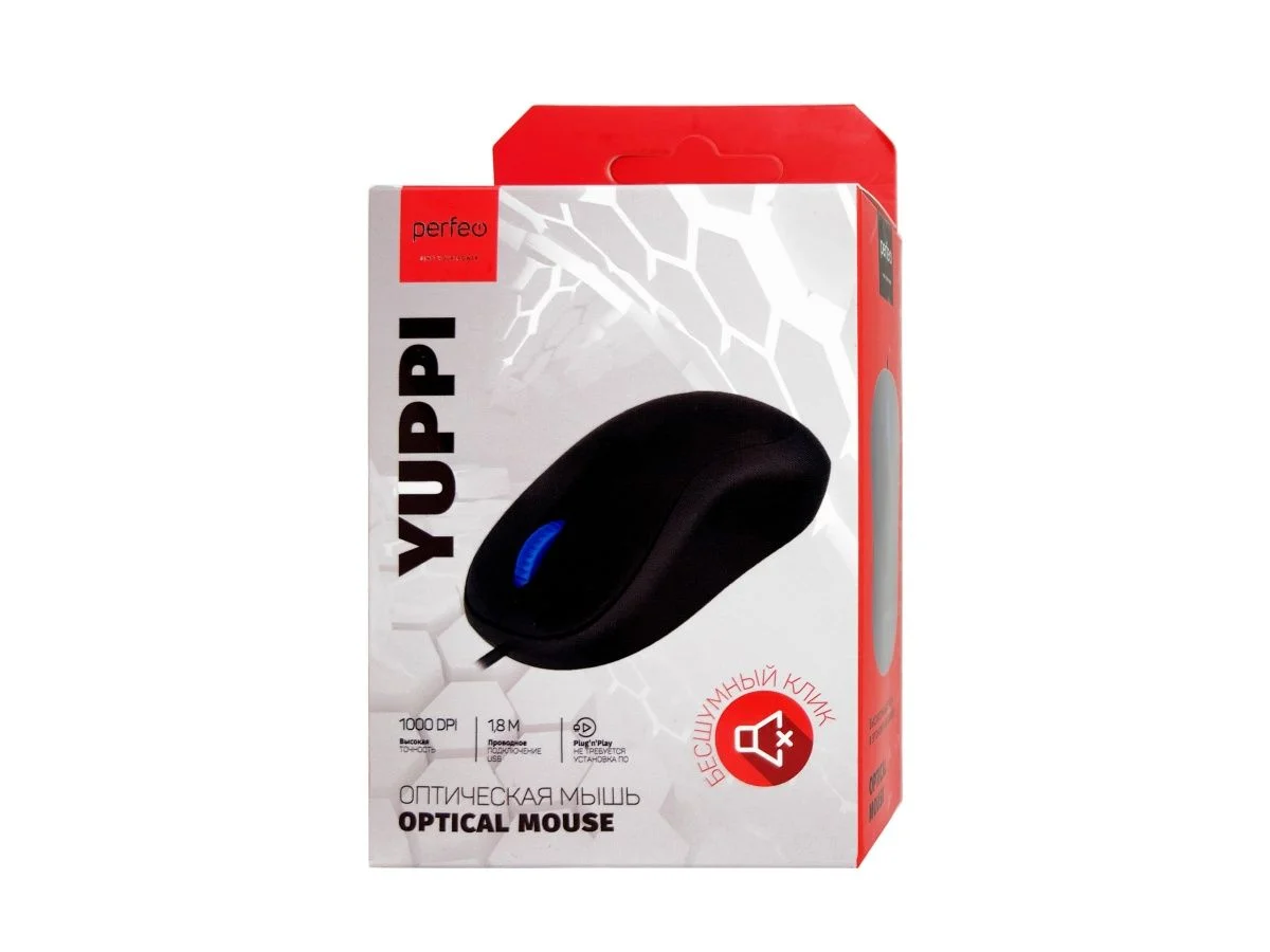 Мышь проводная PERFEO PF_B3413 "YUPPI" черный