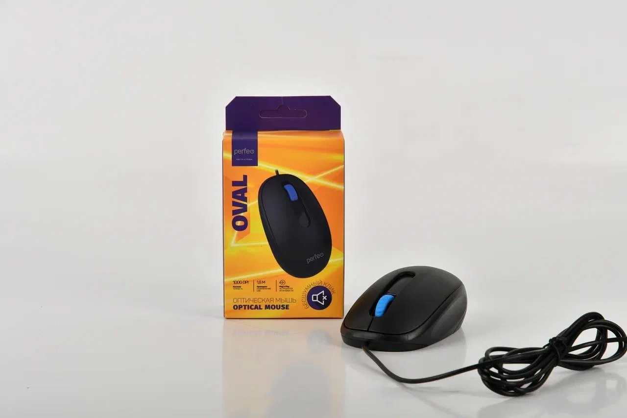 Мышь проводная PERFEO PF_B3416 "OVAL" черный