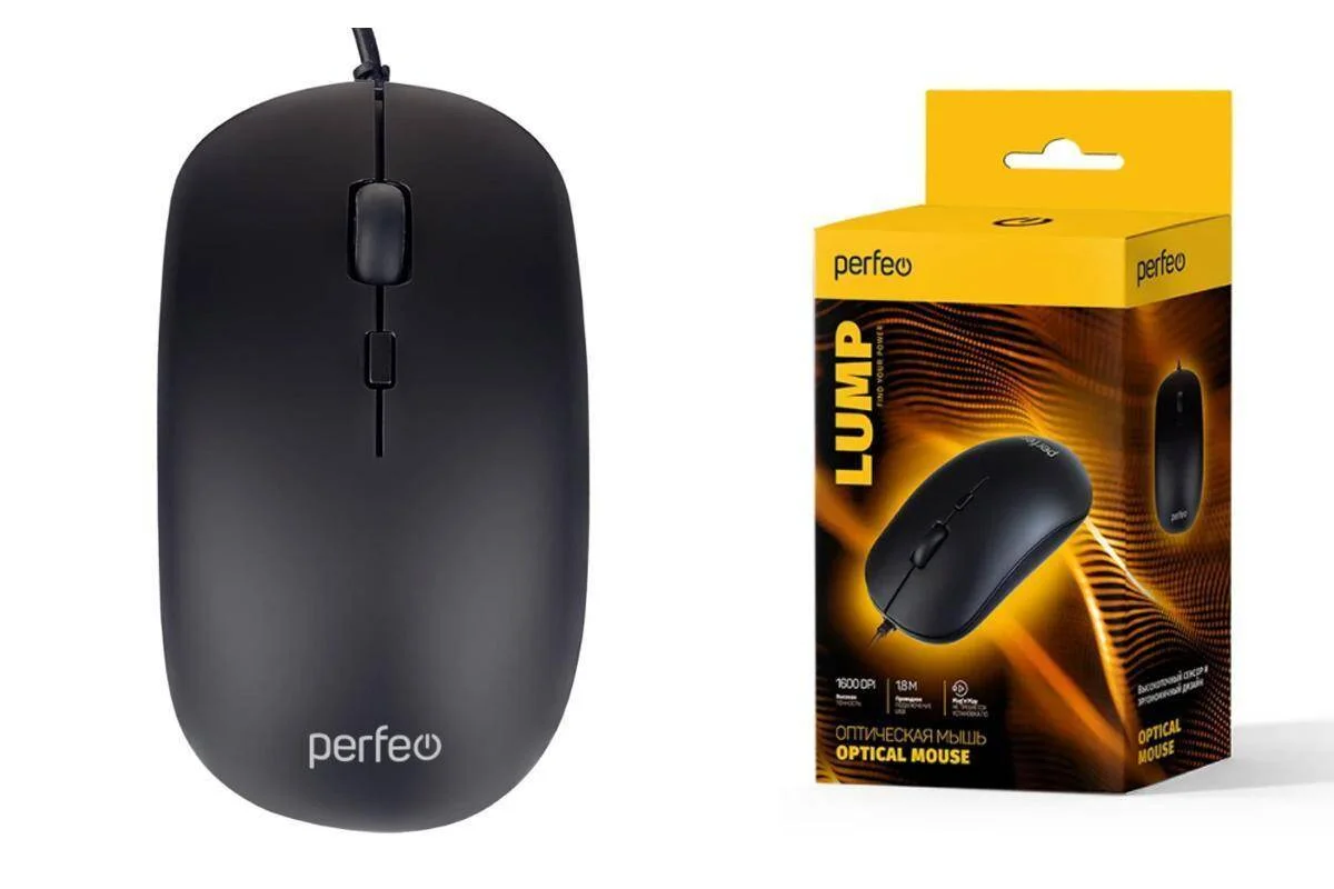 Мышь проводная PERFEO PF_B3416 "OVAL" черный
