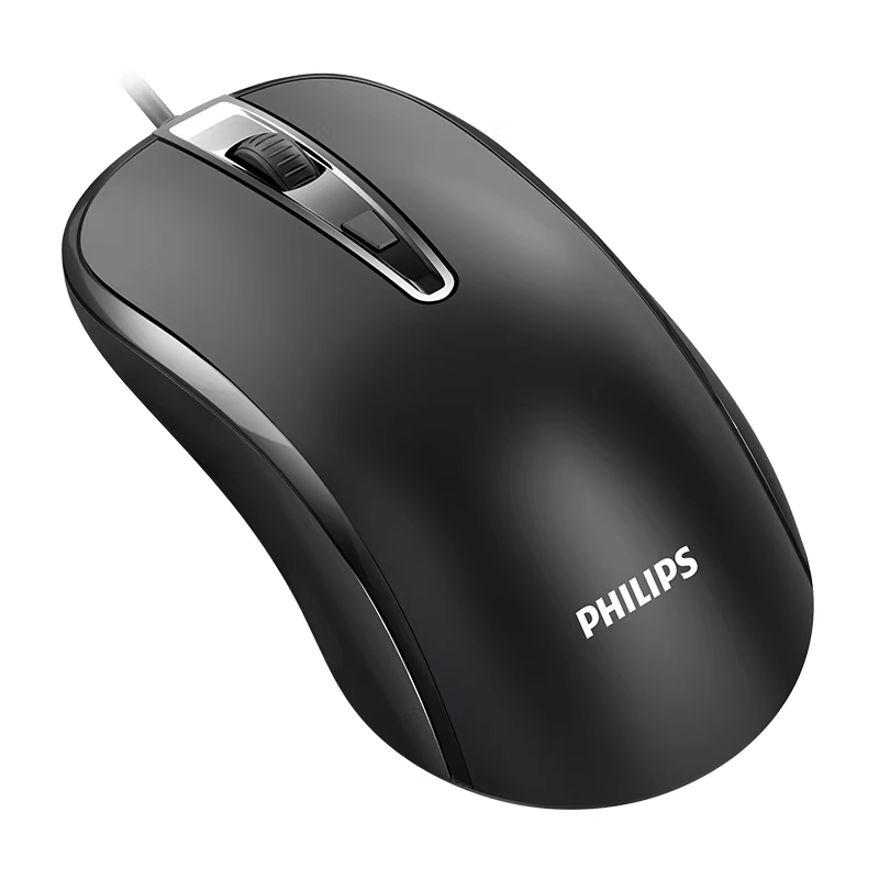Мышь проводная Philips SPK7214 черный, 1600 dpi, USB, кнопки - 4