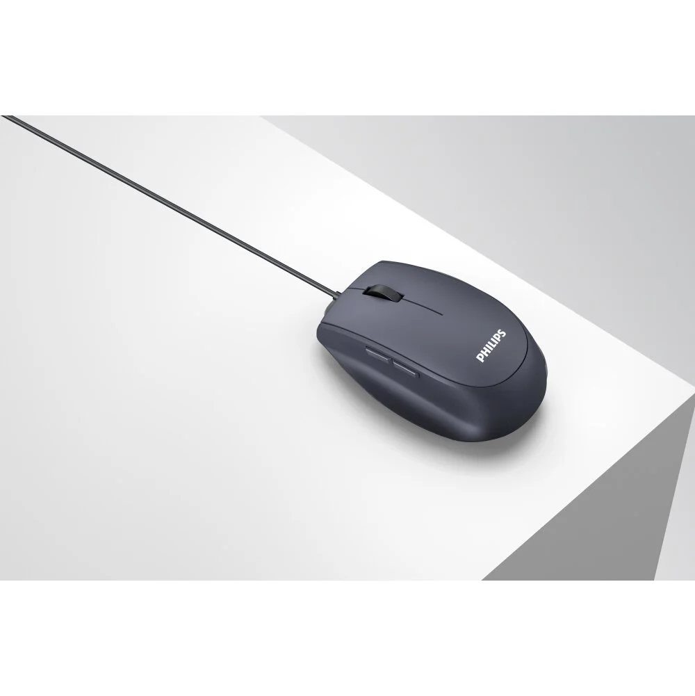 Мышь проводная Philips SPK7327 черный, 1600 dpi, USB, кнопки - 5