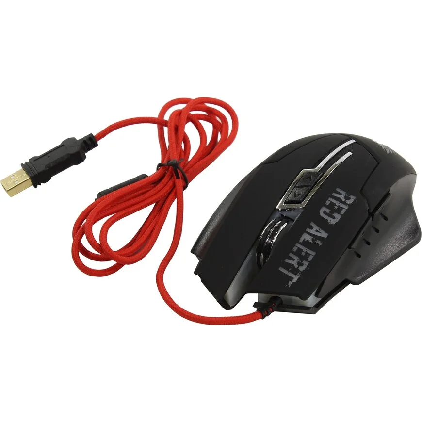 Мышь проводная Qumo Dragon War Red Alert черный, 2400 dpi, USB, кнопки - 7