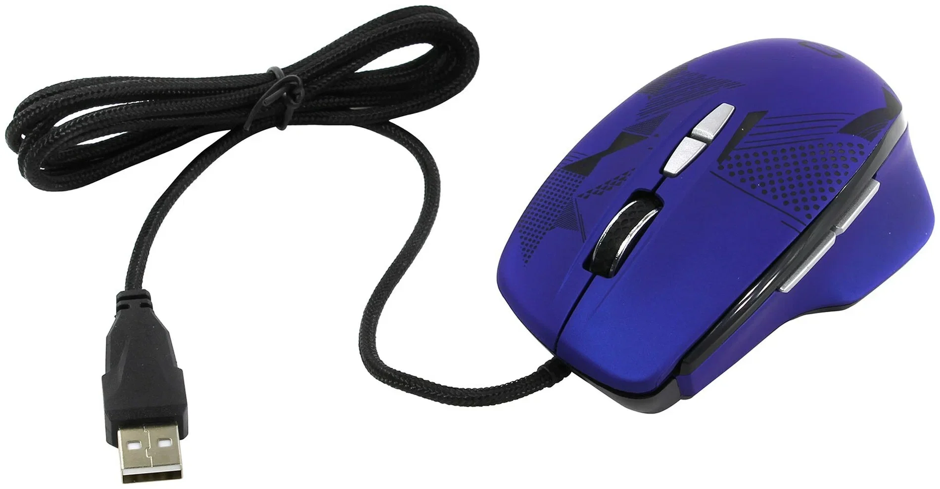 Мышь проводная Qumo Office Enigma M59 синий, 2400 dpi, USB, кнопки - 7