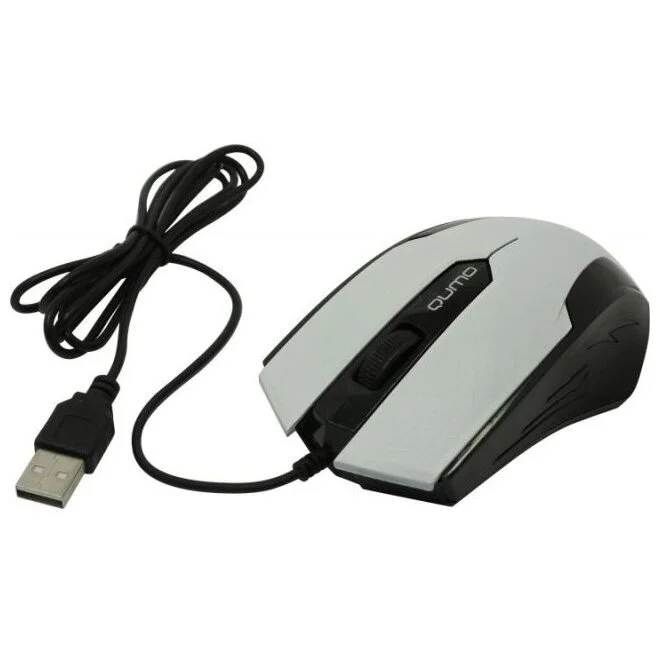 Мышь проводная Qumo Office M14 белый, 1000 dpi, USB, кнопки - 3