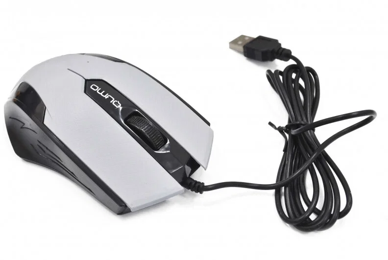 Мышь проводная Qumo Office M14 белый, 1000 dpi, USB, кнопки - 3