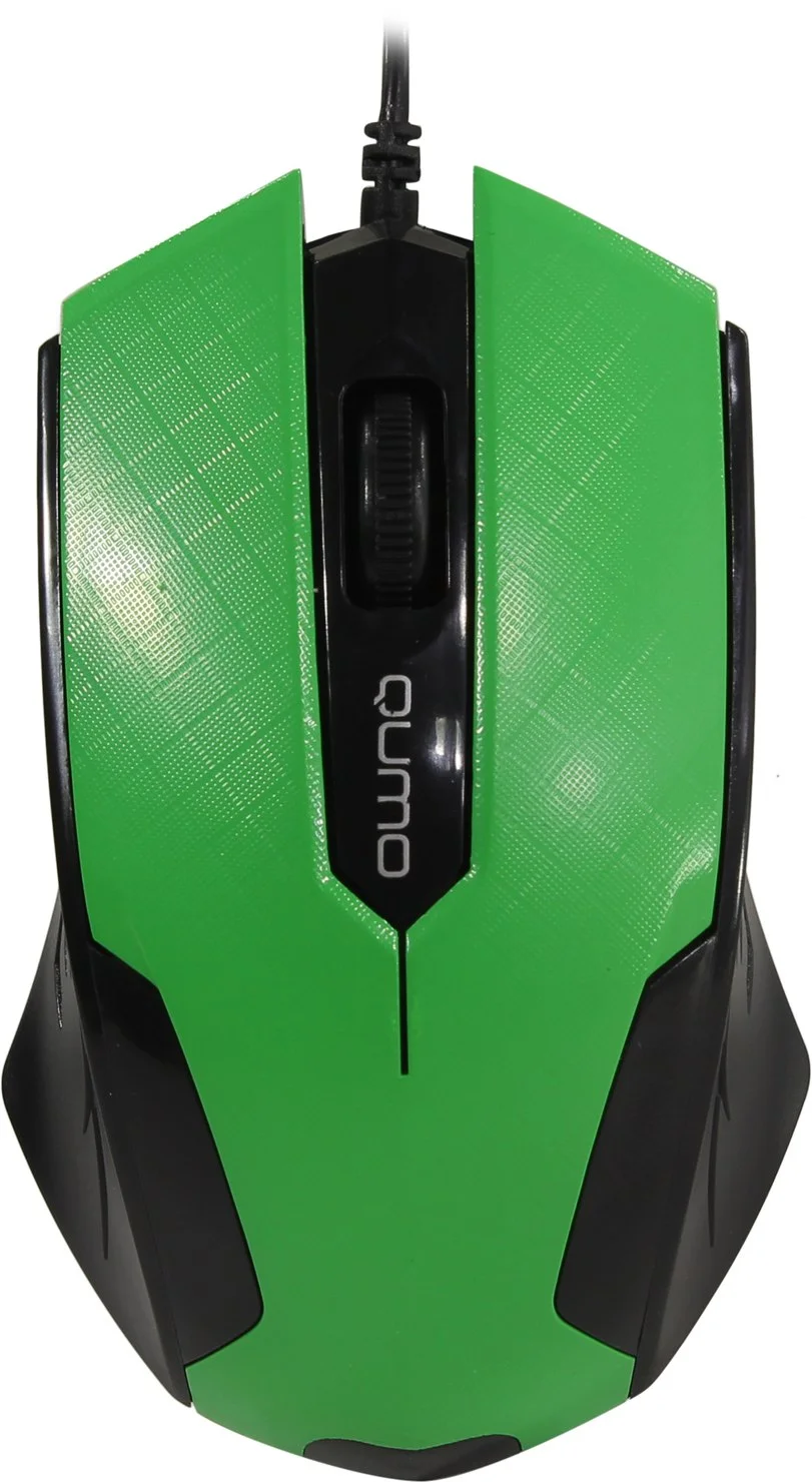 Мышь проводная Qumo Office M14 зеленый, 1000 dpi, USB, кнопки - 3