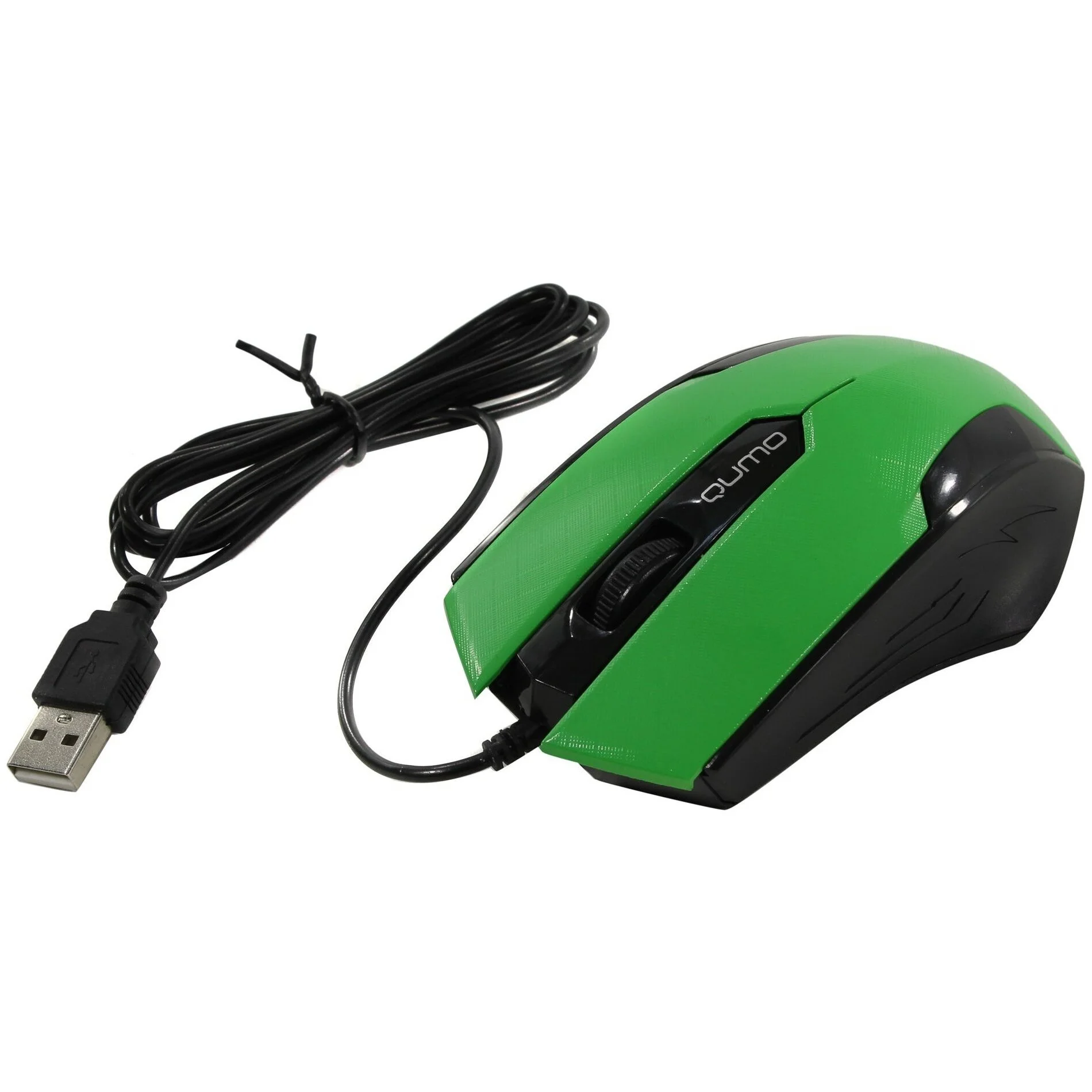 Мышь проводная Qumo Office M14 зеленый, 1000 dpi, USB, кнопки - 3