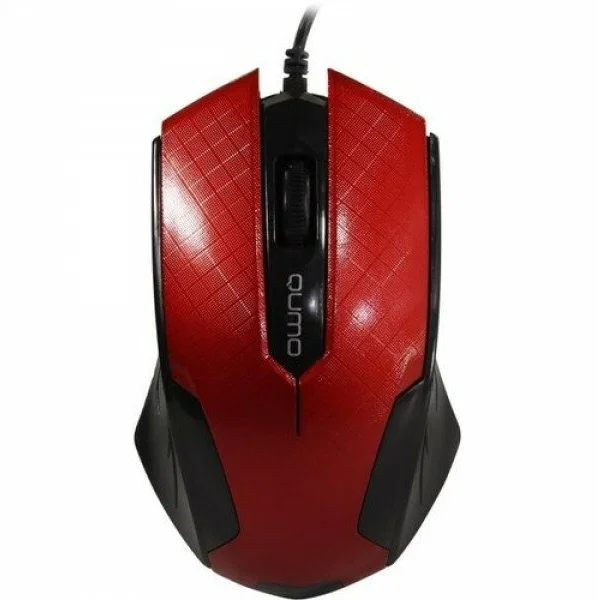 Мышь проводная Qumo Office M14 красный, 1000 dpi, USB, кнопки - 3