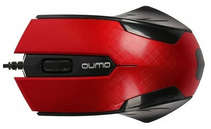 Мышь проводная Qumo Office M14 красный, 1000 dpi, USB, кнопки - 3
