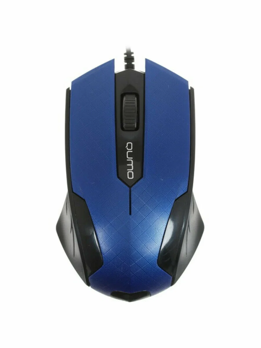 Мышь проводная Qumo Office M14 синий, 1000 dpi, USB, кнопки - 3