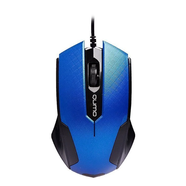 Мышь проводная Qumo Office M14 синий, 1000 dpi, USB, кнопки - 3