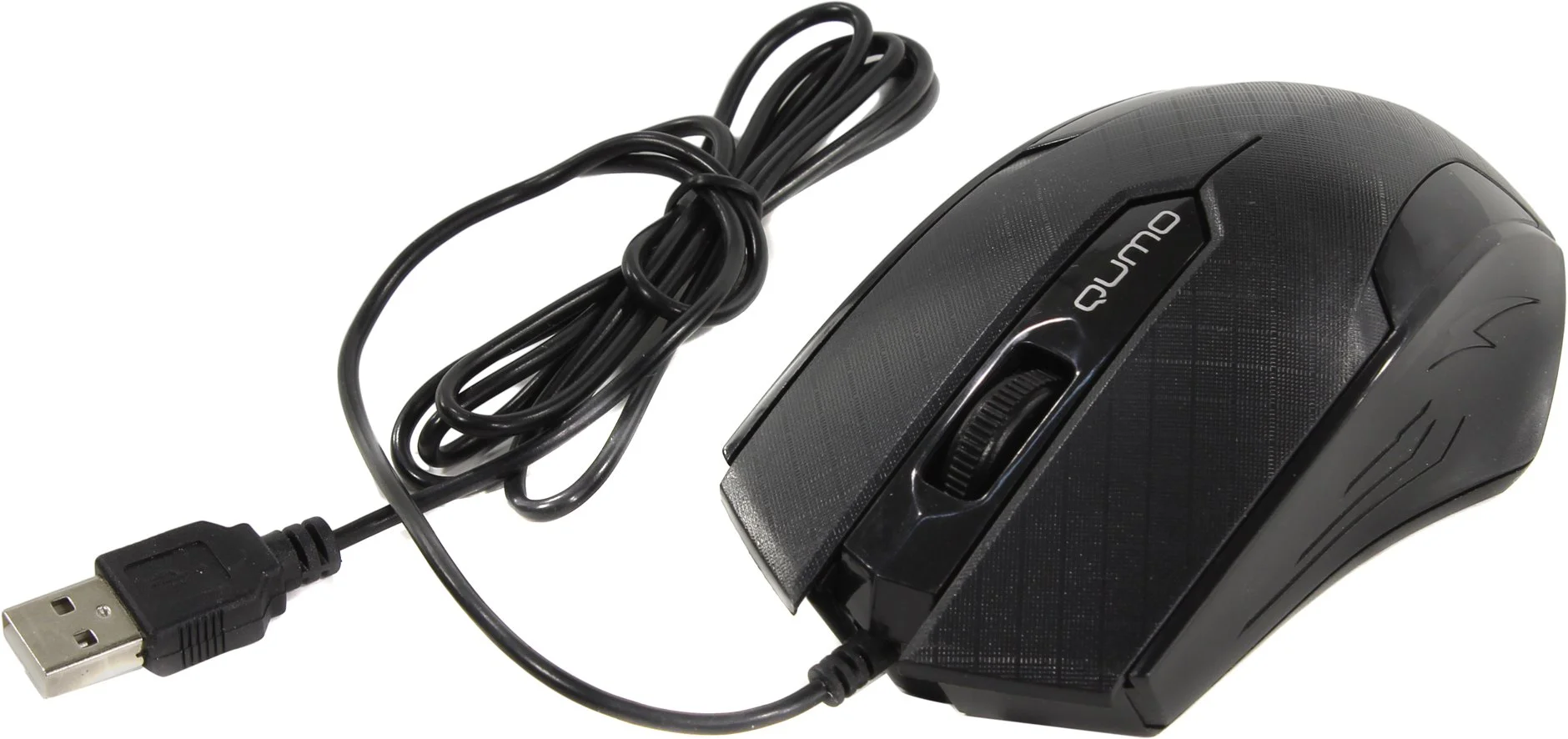 Мышь проводная Qumo Office M14 черный, 1000 dpi, USB, кнопки - 3