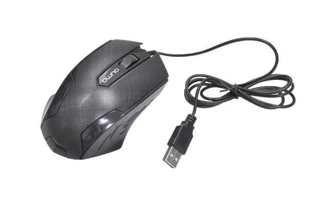 Мышь проводная Qumo Office M14 черный, 1000 dpi, USB, кнопки - 3