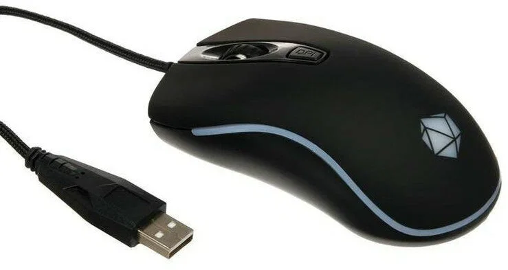 Мышь проводная Qumo Onyx RGb M73 черный, 2400 dpi, USB, кнопки - 4