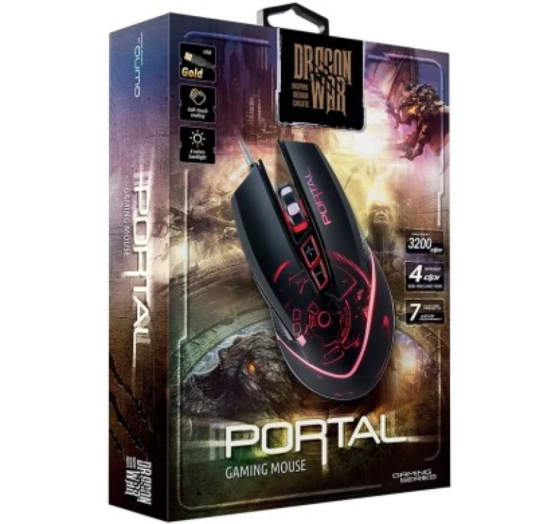 Мышь проводная Qumo Portal M39 черный, 3200 dpi, USB, кнопки - 6