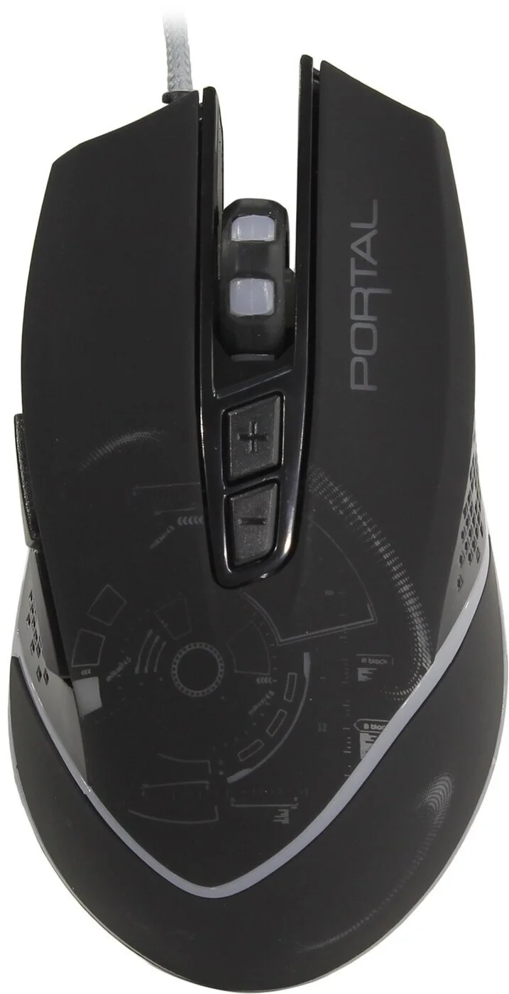 Мышь проводная Qumo Portal M39 черный, 3200 dpi, USB, кнопки - 6