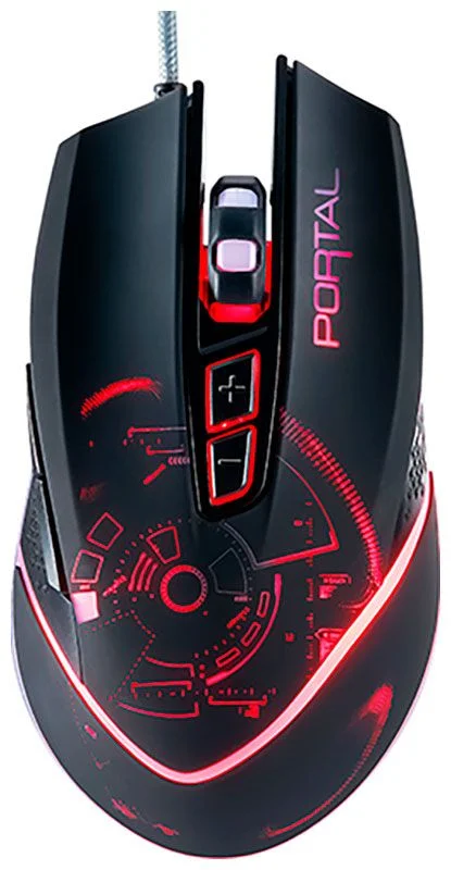 Мышь проводная Qumo Portal M39 черный, 3200 dpi, USB, кнопки - 6