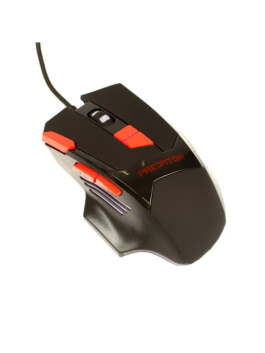 Мышь проводная Qumo Predator M80 черный, 3200 dpi, USB, кнопки - 8