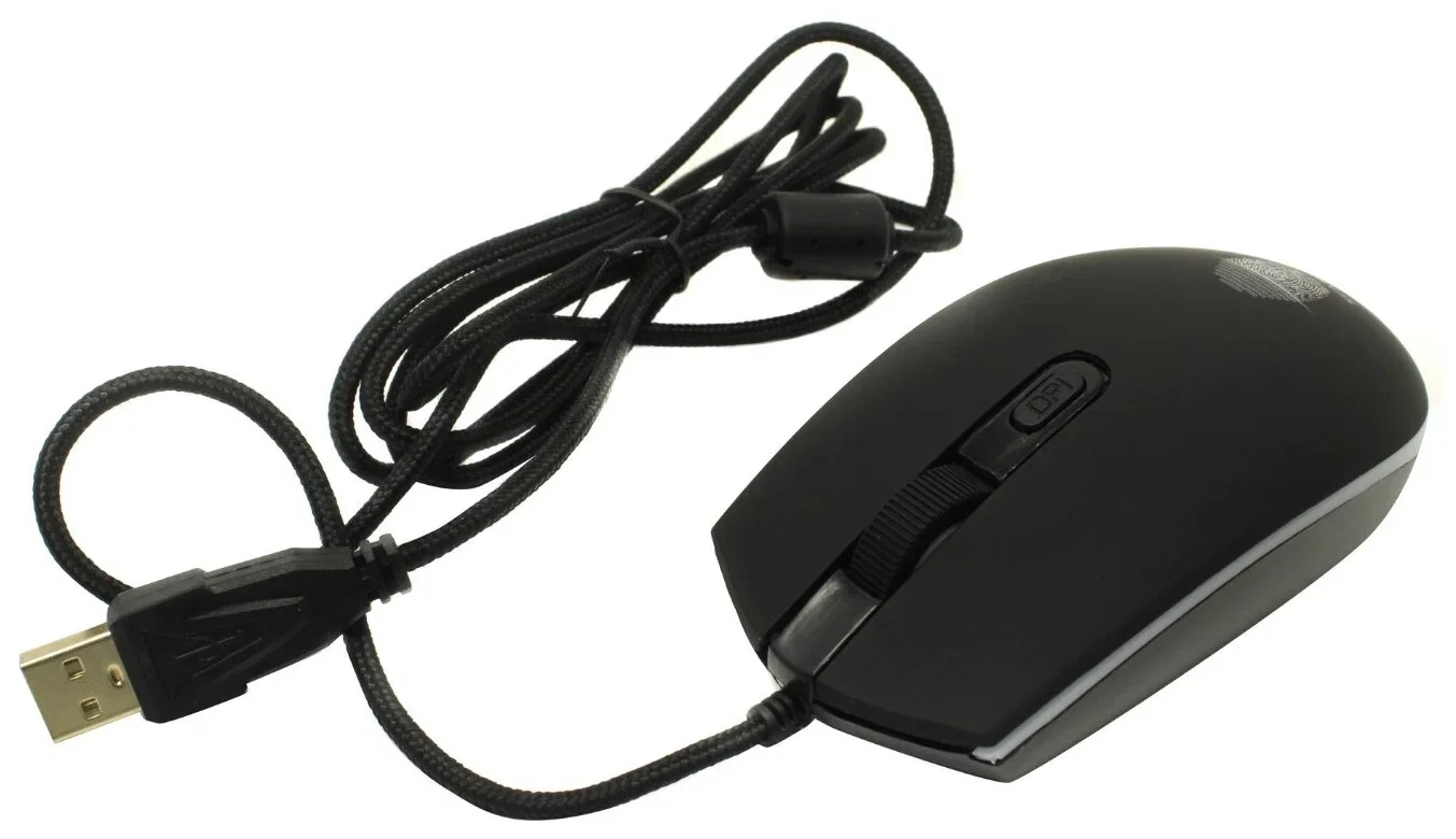 Мышь проводная Qumo Pretender M53 черный, 3200 dpi, USB, кнопки - 4