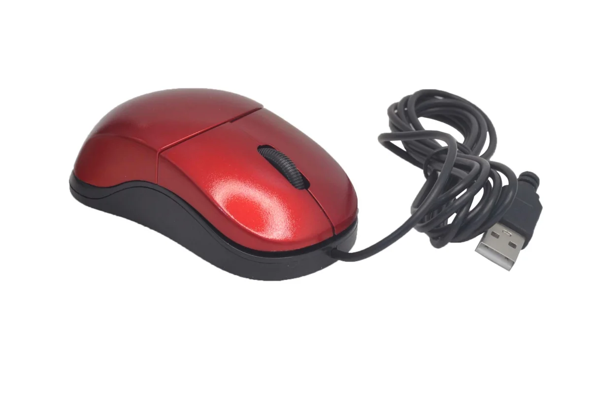Мышь проводная Qumo Simple Office M92 красный, 1000 dpi, USB, кнопки - 3