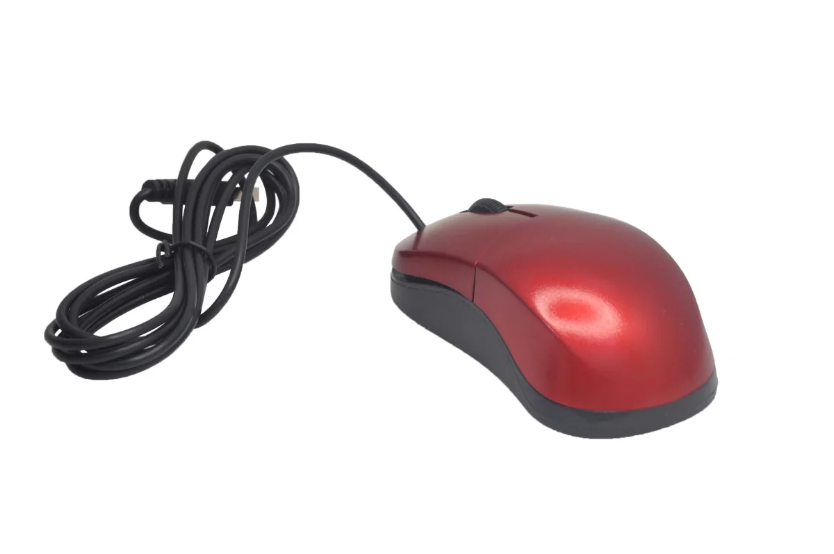 Мышь проводная Qumo Simple Office M92 красный, 1000 dpi, USB, кнопки - 3