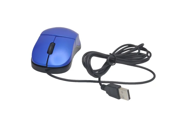 Мышь проводная Qumo Simple Office M92 синий, 1000 dpi, USB, кнопки - 3