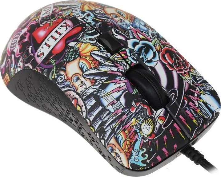 Мышь проводная Qumo Splash M40 черный, 3200 dpi, USB, кнопки - 6