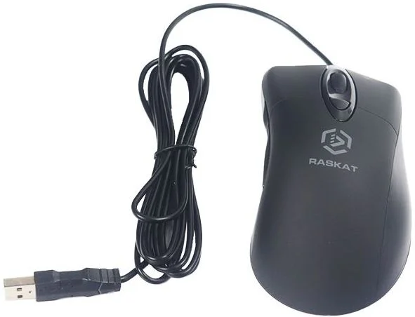 Мышь проводная Raskat M018 черный, 3200 dpi, USB, кнопки - 6