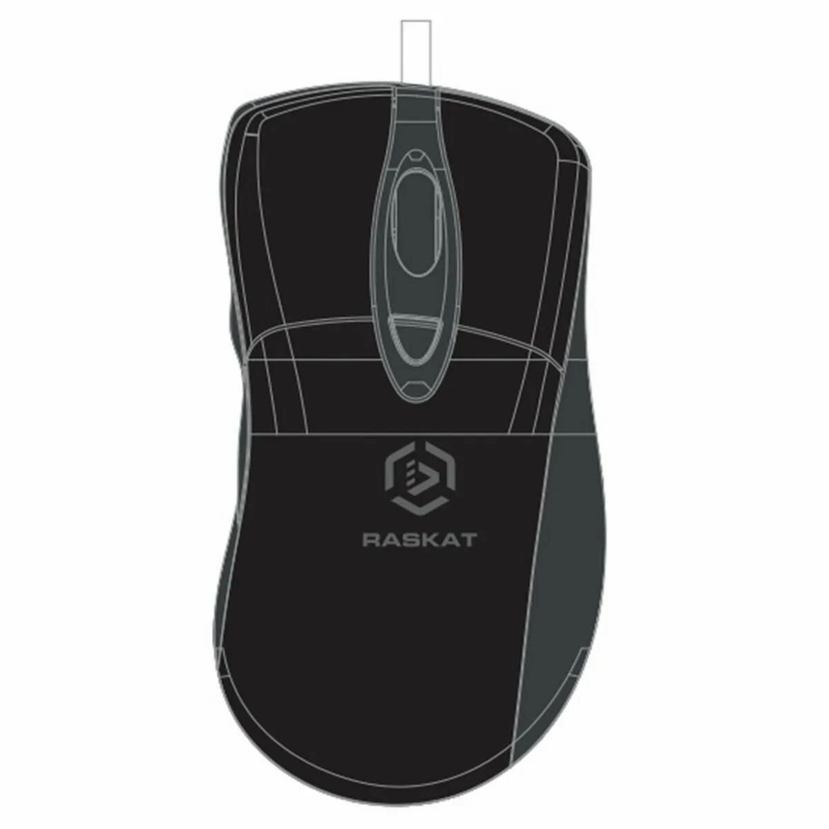 Мышь проводная Raskat M018 черный, 3200 dpi, USB, кнопки - 6